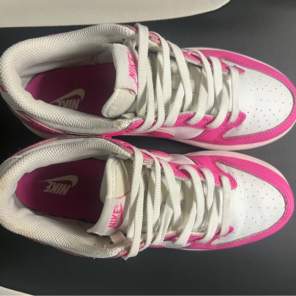 Nike Pink and White Low-Top Sneakers Kids Size 3 - Picture 4 of 16
